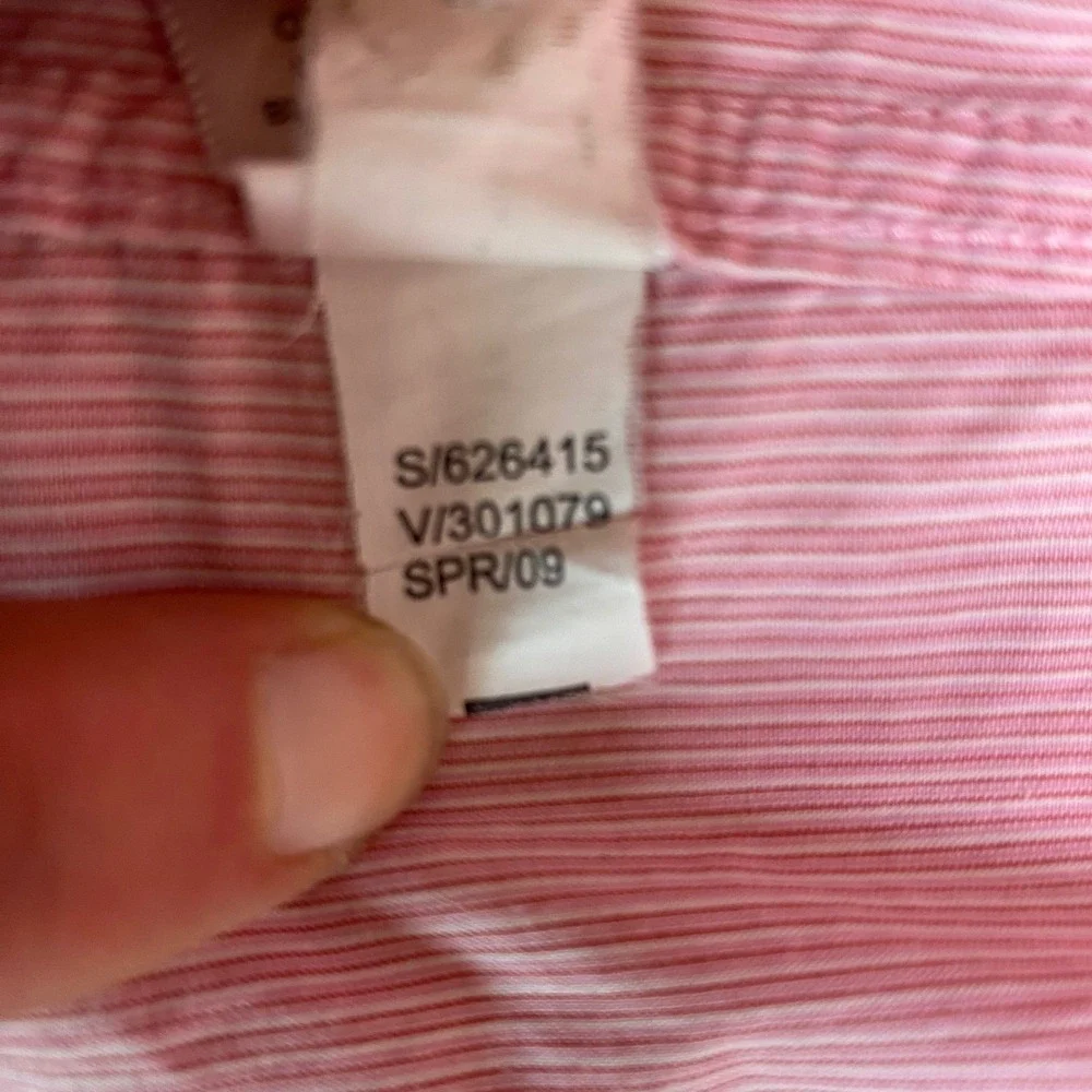 Banana Republic Mens Large‎ L Button Down Shirt Pink White  Micro Stripe 626415